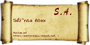 Sánta Alex névjegykártya