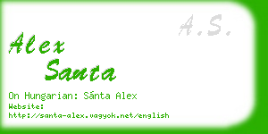 alex santa business card